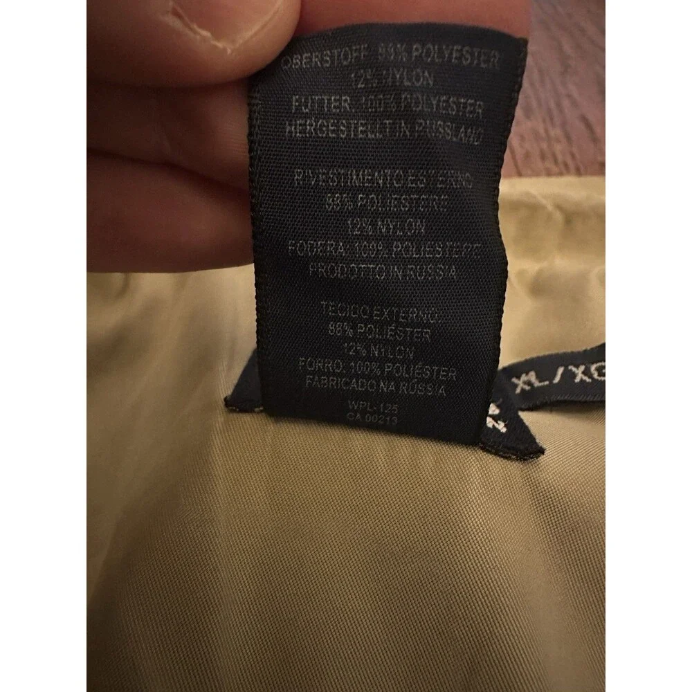 Chaps Ralph Lauren Grandpa Bomber Jacket Men XL Tan Lightweight Polyester‎